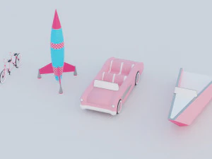 Barbie house props cartoon asset 3D Model