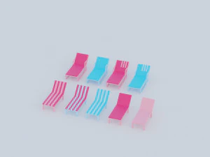 Barbie house props cartoon asset 3D Model