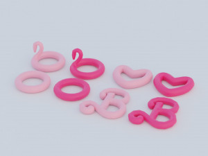 Barbie house props cartoon asset Modelo 3D