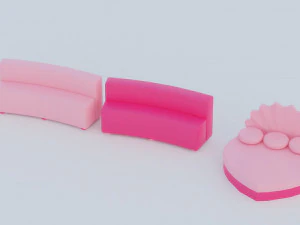 Barbie house props cartoon asset 3D Model