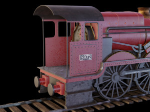 Locomotive GWR 4900 class 5972 Olton Hall Hogwarts Express Modèle 3D