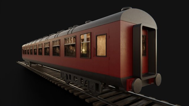 Rail train wagon compartment coach interior hogwarts express 3D मॉडल .c4d .max .obj .3ds .fbx .stl .blend 