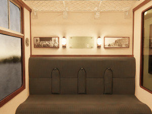 Rail train wagon compartment coach interior hogwarts express 3D मॉडल