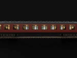 Rail train wagon compartment coach interior hogwarts express 3D Model