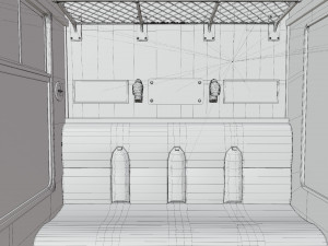Rail train wagon compartment coach interior hogwarts express 3D मॉडल