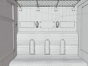 Rail train wagon compartment coach interior hogwarts express 3D Model