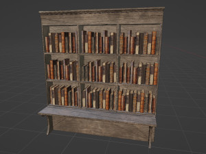 Library old room public Gothic props modular Model 3D