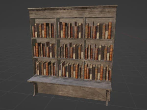 Library old room public Gothic props modular 3D Model