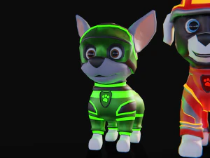 Cartoon animal dogs PAWS Patrol 3D Model