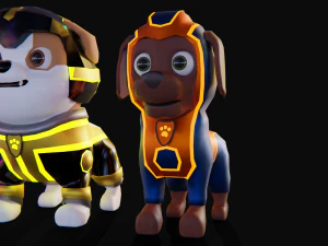 Cartoon animal dogs PAWS Patrol 3D Model