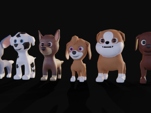 Cartoon animal dogs PAWS Patrol 3D Модель