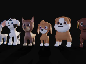 Cartoon animal dogs PAWS Patrol 3D Model