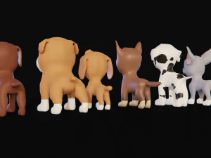 Cartoon animal dogs PAWS Patrol 3D Model