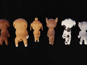 Cartoon animal dogs PAWS Patrol 3D Model