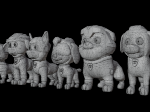 Cartoon animal dogs PAWS Patrol 3D Модель