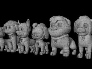 Cartoon animal dogs PAWS Patrol 3D Model