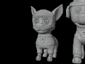 Cartoon animal dogs PAWS Patrol 3D Model
