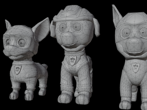 Cartoon animal dogs PAWS Patrol 3D Модель