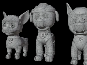 Cartoon animal dogs PAWS Patrol 3D Model