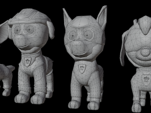 Cartoon animal dogs PAWS Patrol 3D Модель