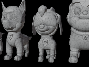 Cartoon animal dogs PAWS Patrol 3D Модель