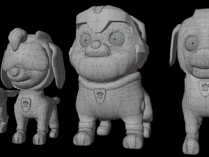 Cartoon animal dogs PAWS Patrol 3D Model