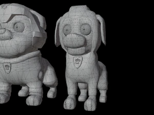 Cartoon animal dogs PAWS Patrol 3D Model