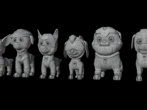 Cartoon animal dogs PAWS Patrol 3D Model