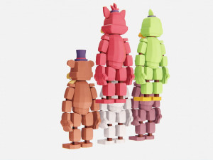 Animatronics character low poly fnaf 3D Model