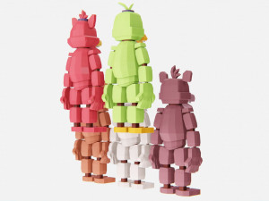 Animatronics character low poly fnaf 3D Model