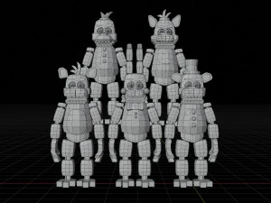 Animatronics character low poly fnaf 3D Model