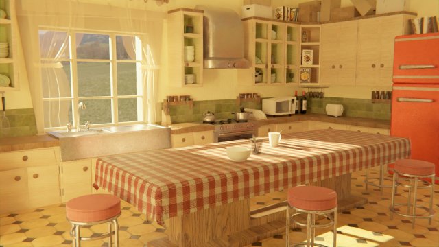 Cartoon Kitchen Room Props Modelo 3D .c4d .max .obj .3ds .fbx .stl .blend 
