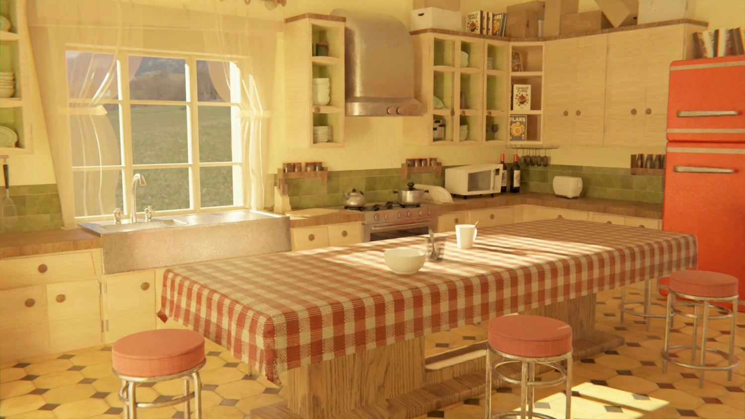 Cartoon Kitchen Room Props 3D Model .c4d .max .obj .3ds .fbx .stl .blend 