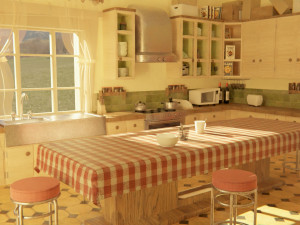 Cartoon Kitchen Room Props 3D Model