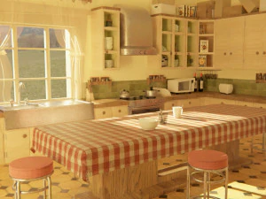 Adere&ccedil;os de sala de cozinha de desenho animado Modelo 3D