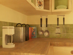 Cartoon Kitchen Room Props 3D Model