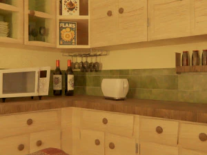 Cartoon Kitchen Room Props 3D Model