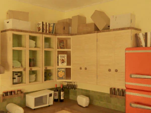 Cartoon Kitchen Room Props 3D Model