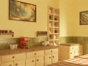 Cartoon Kitchen Room Props Modelo 3D