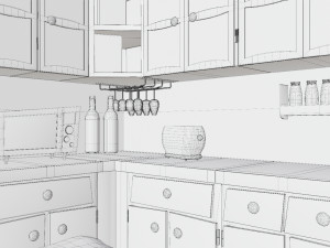 Cartoon Kitchen Room Props Modelo 3D