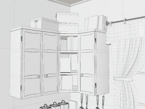 Cartoon Kitchen Room Props Modelo 3D