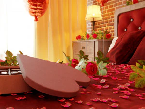 Valentines day Bedroom 3D Model