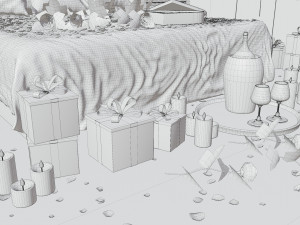 Valentines day Bedroom Model 3D