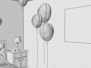 Valentines day Bedroom Model 3D