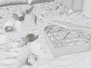 Valentines day Bedroom Model 3D