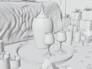 Valentines day Bedroom Model 3D