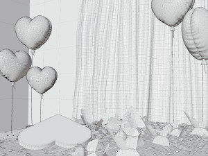 Valentines day Bedroom Model 3D