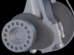 V4 Motor engine VAZ 2105 animated 3D Модель