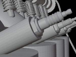 V4 Motor engine VAZ 2105 animated 3D Модель