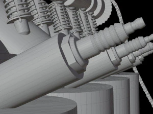 V4 Motor engine VAZ 2105 animated 3D Model